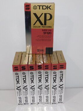 LOT 8 VTG TDK XP Super VHS ST-120 Blank Video Tapes NEW SEALED NOS